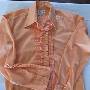 70's ruffle front tux shirt